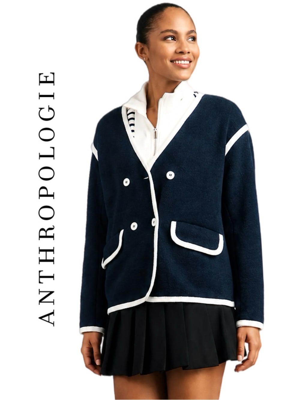 Anthropologie Dolan Left Coast Piped Blazer